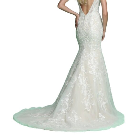 SALE NWT Da Vinci 50624 Bridal Dress Ivory Ivory size 4 - Picture 3 of 7